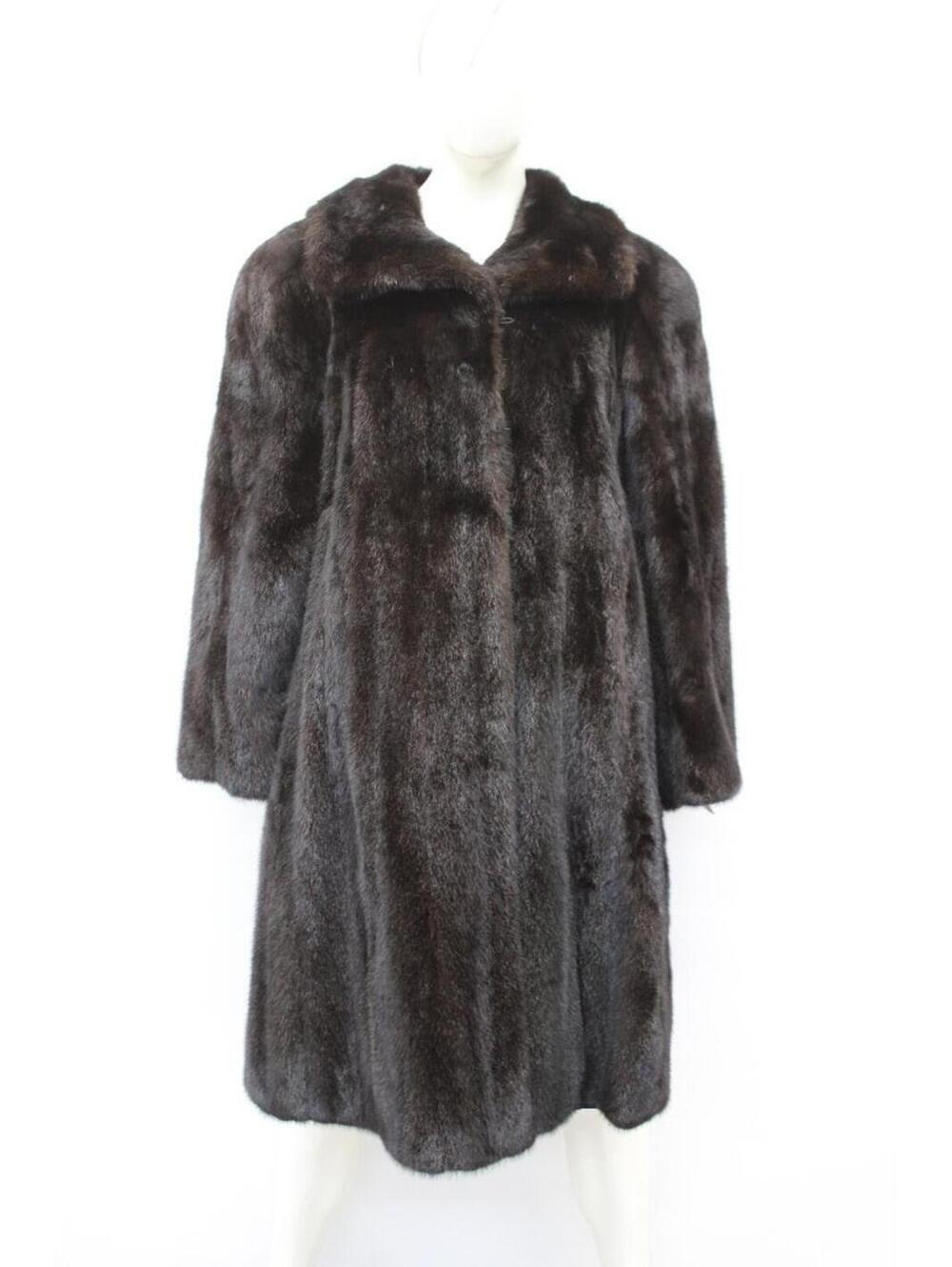 Excellent Canadian Dark Ranch Mink Fur Coat Jacket Women Woman Size 18 2Xl